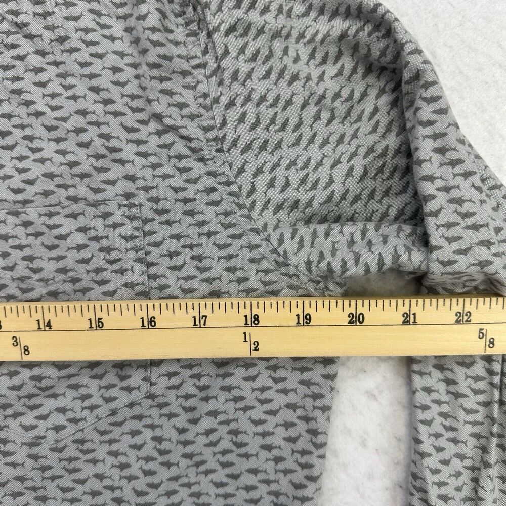 American Eagle Shirt Mens Small S Gray Shark Super Soft Button Down Long Sleeve - Picture 6 of 13